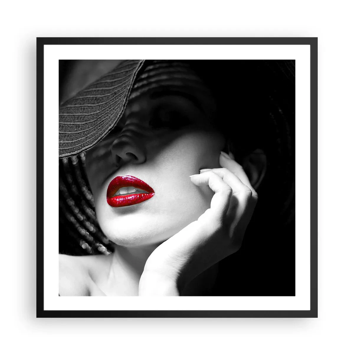 Affiche dans un cadre noir - Poster - Étude écarlate - 60x60 cm