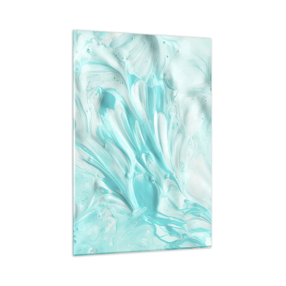 Impression sur verre - Image sur verre - Un motif abstrait dans des tons pastel de bleu et de blanc. - 80x120cm - Ensemble pour toujours - Décoration murale moderne pour le salon et la chambre ARTTOR