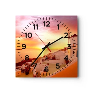Horloge murale - Pendule murale - Fondre en blanc et or - 30x30 cm