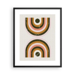 Affiche dans un cadre noir - Poster - Abstraction jumelle - 40x50 cm