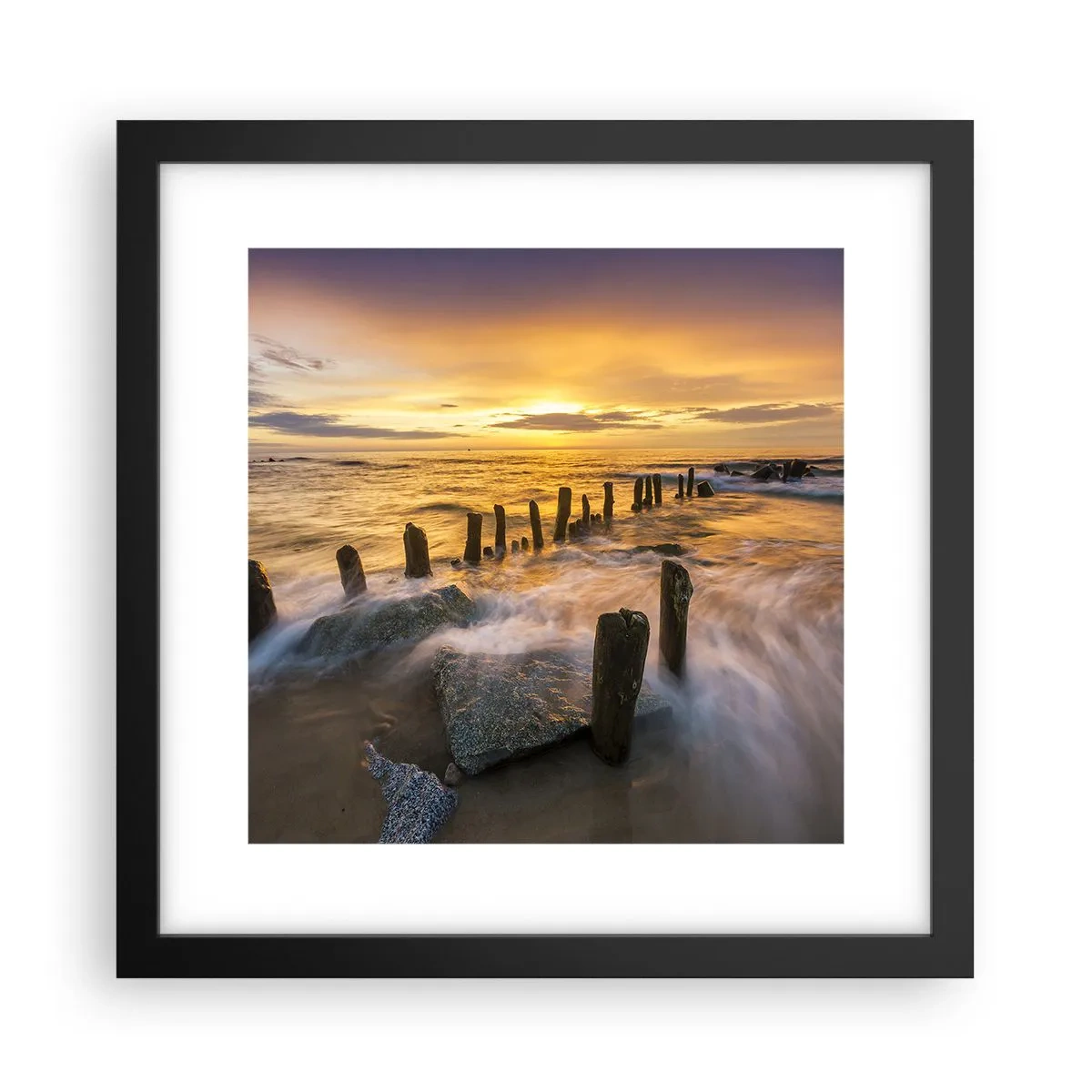 Affiche dans un cadre noir - Poster - La beauté brute de la mer Baltique - 30x30 cm