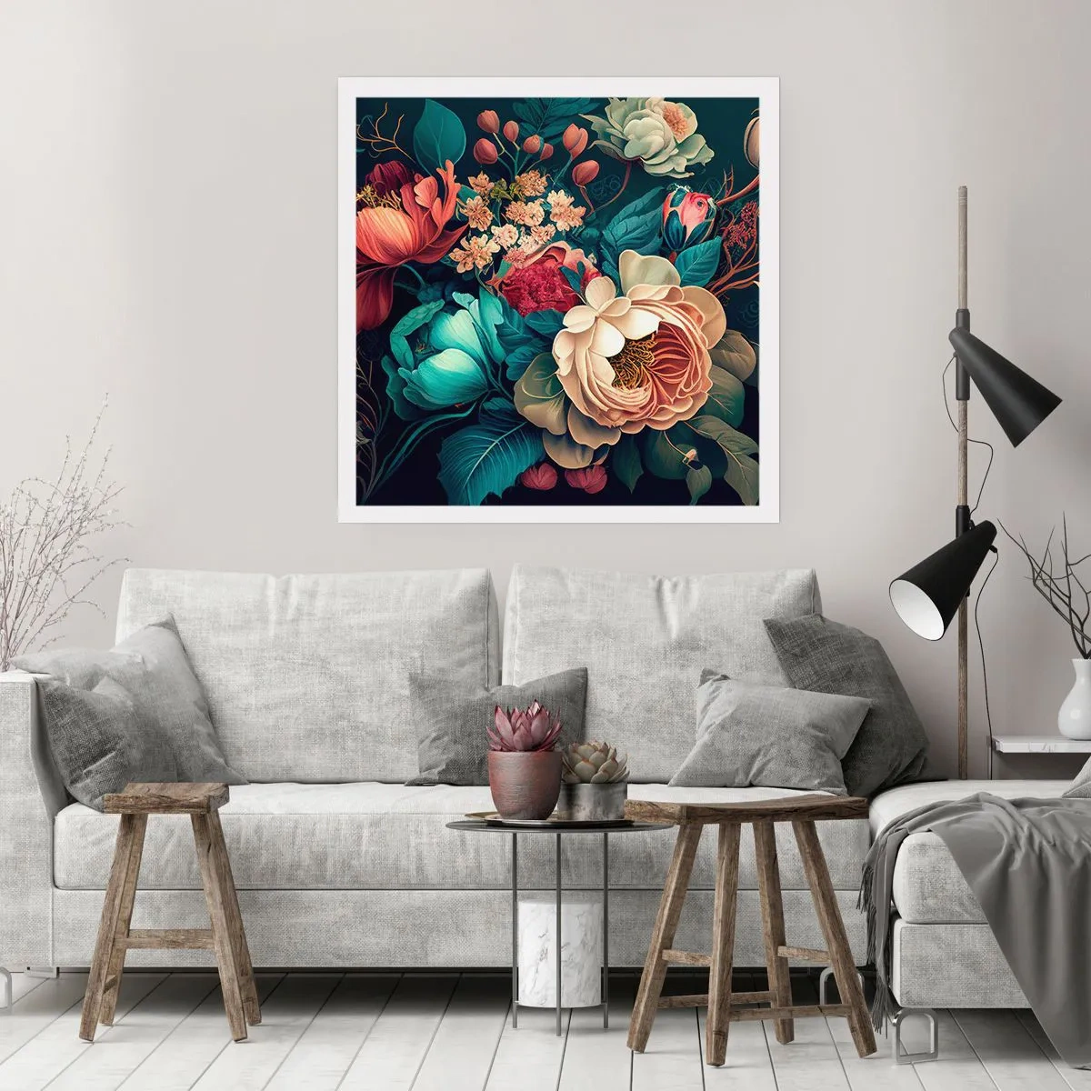 Affiche - Poster - le charme du 19ème siècle - 60x60 cm