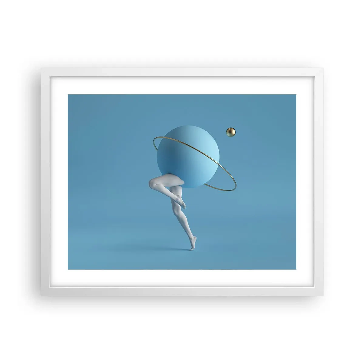 Affiche dans un cadre blanc - Poster - Et les planètes deviennent folles - 50x40 cm