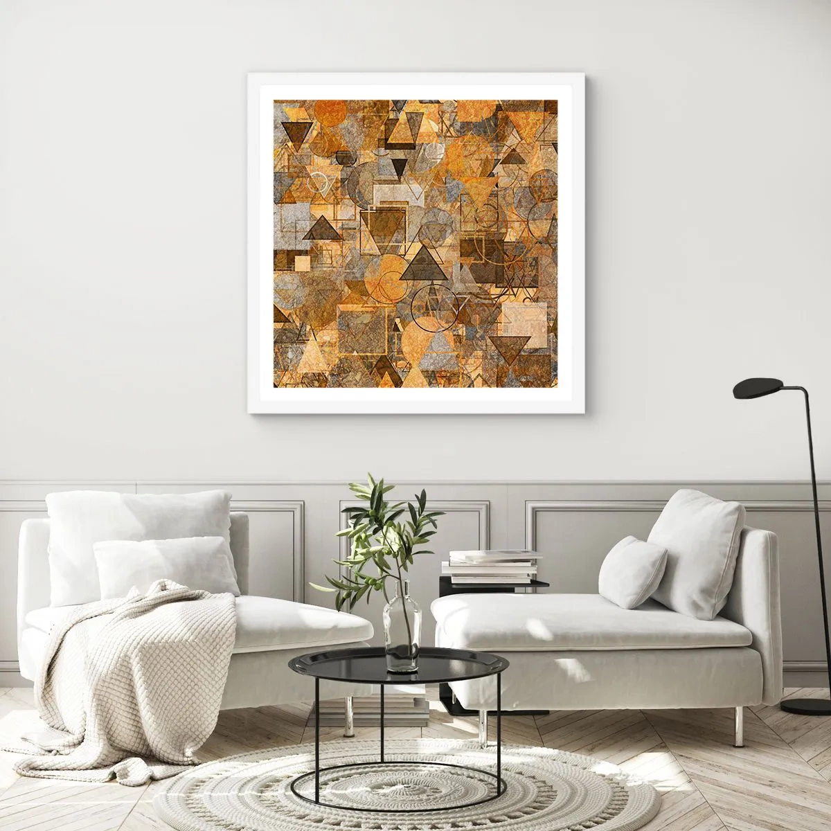 Affiche dans un cadre blanc - Poster - Le monde en forme - 50x50 cm