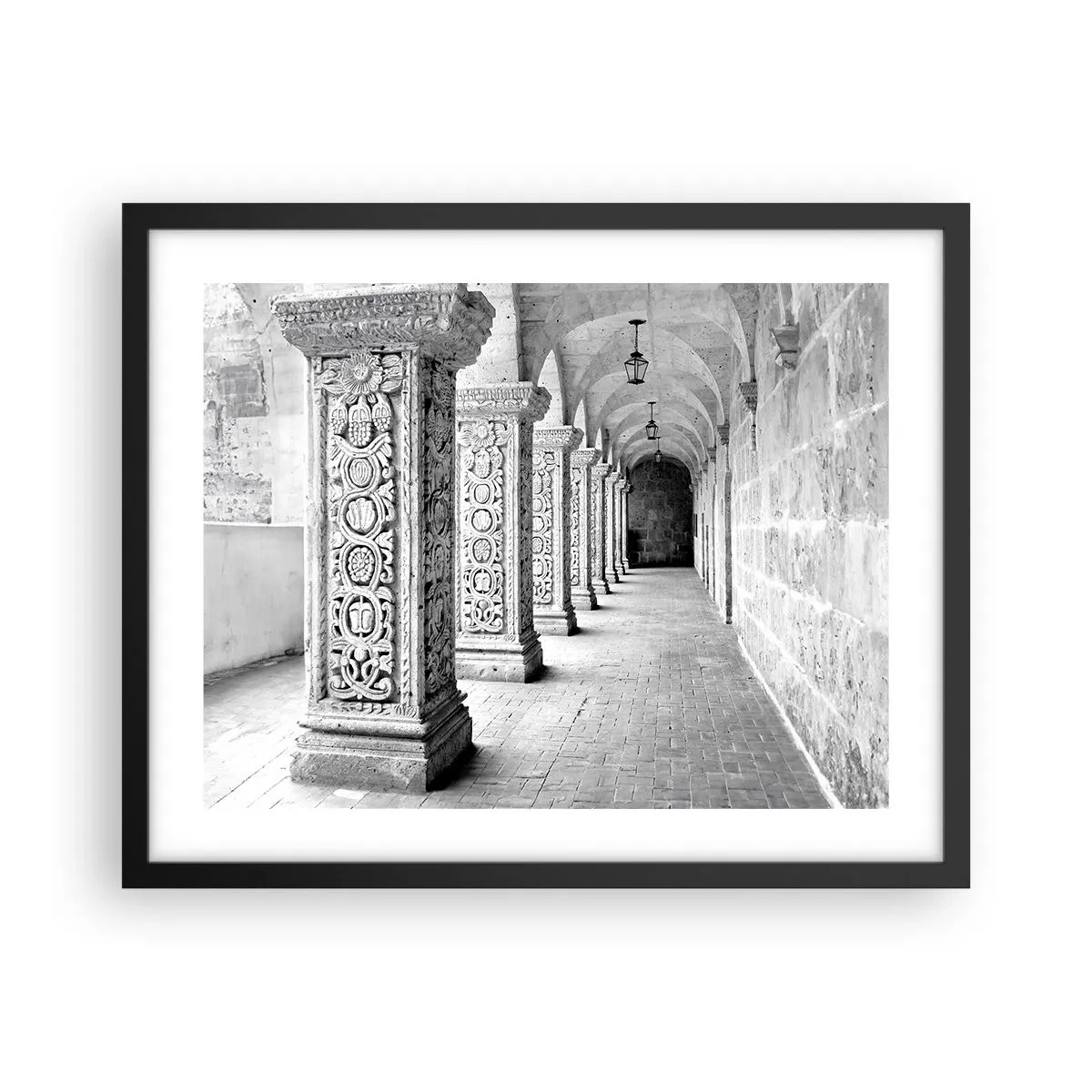 Affiche dans un cadre noir - Poster - Où cela mène-t-il…? - 50x40 cm