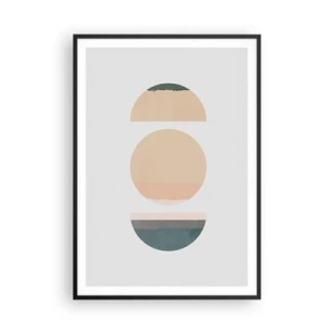 Affiche dans un cadre noir - Poster - Cercles après cercles - 70x100 cm