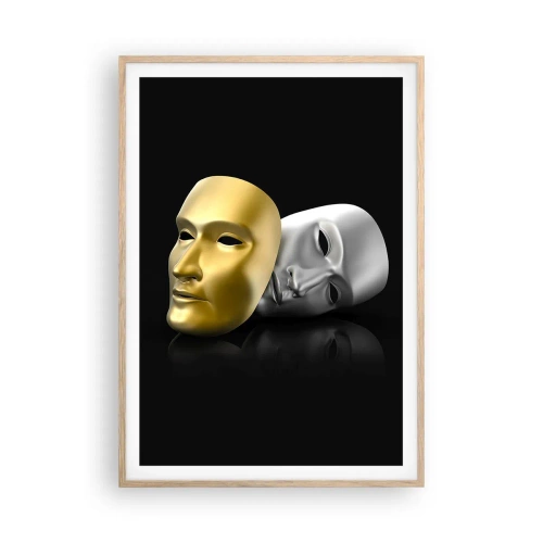 Affiche dans un chêne clair - Poster - La vie est un théâtre - 70x100 cm