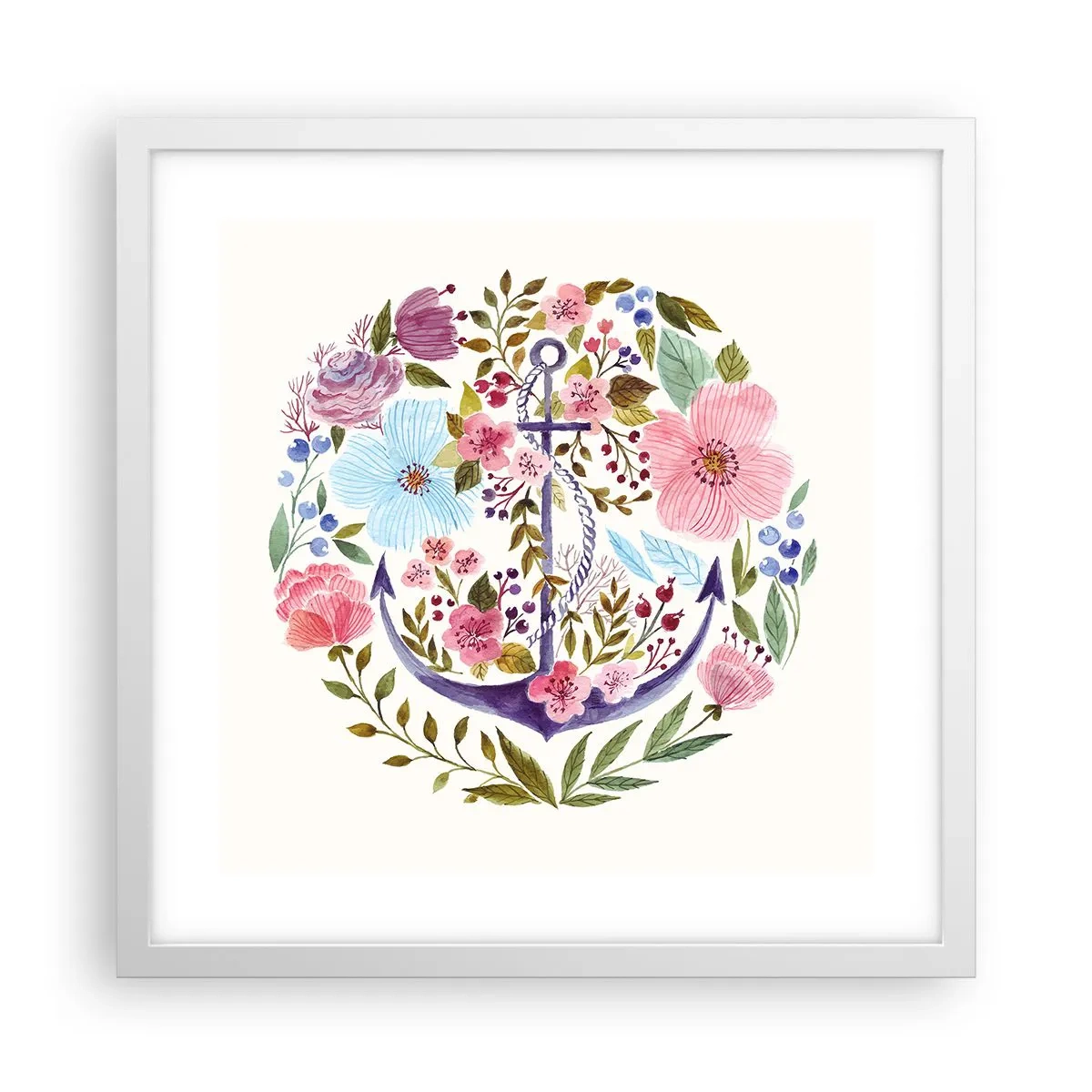 Affiche dans un cadre blanc - Poster - Le beau rêve du marin - 40x40 cm