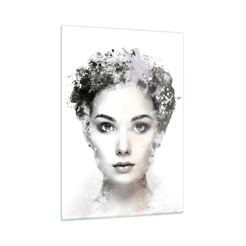 Impression sur verre - Image sur verre - Visage de femme à l'aquarelle sur fond blanc - 50x70cm - Un portrait extrêmement stylé - Décoration murale moderne pour le salon et la chambre ARTTOR