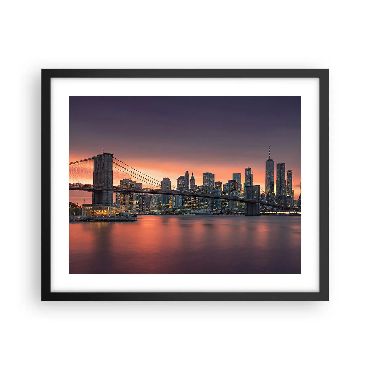 Affiche dans un cadre noir - Poster - Immergé dans le silence lilas - 50x40 cm