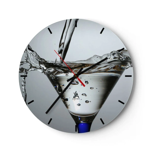 Horloge murale - Pendule murale - Un verre rempli d'eau éclaboussante - 30x30cm - Sur le bord de la coupe - Décoration murale moderne pour le salon, la cuisine et la chambre ARTTOR