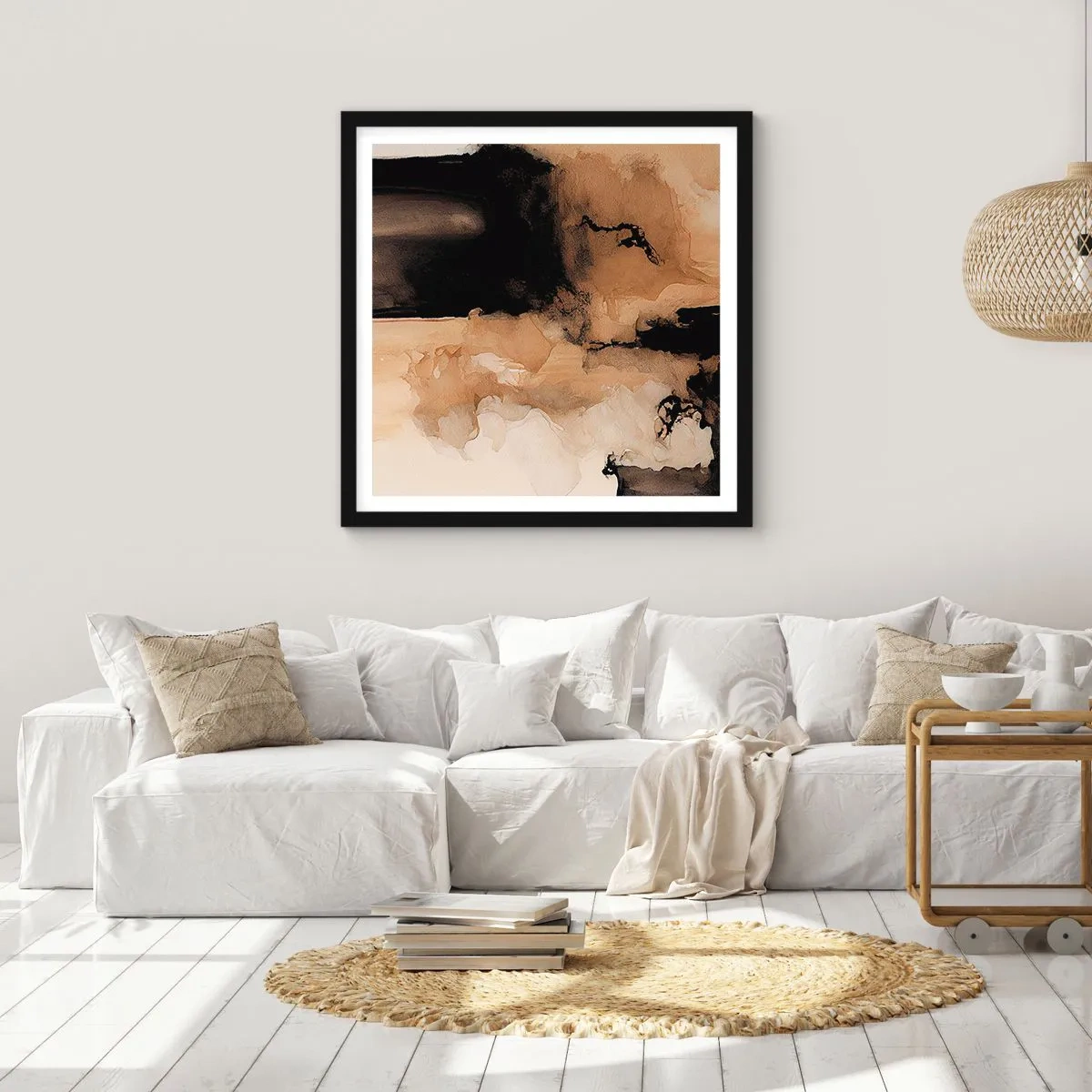 Affiche dans un cadre noir - Poster - Une abstraction intrigante - 50x50 cm