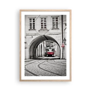 Affiche dans un chêne clair - Poster - Dans le labyrinthe de la ville - 50x70 cm