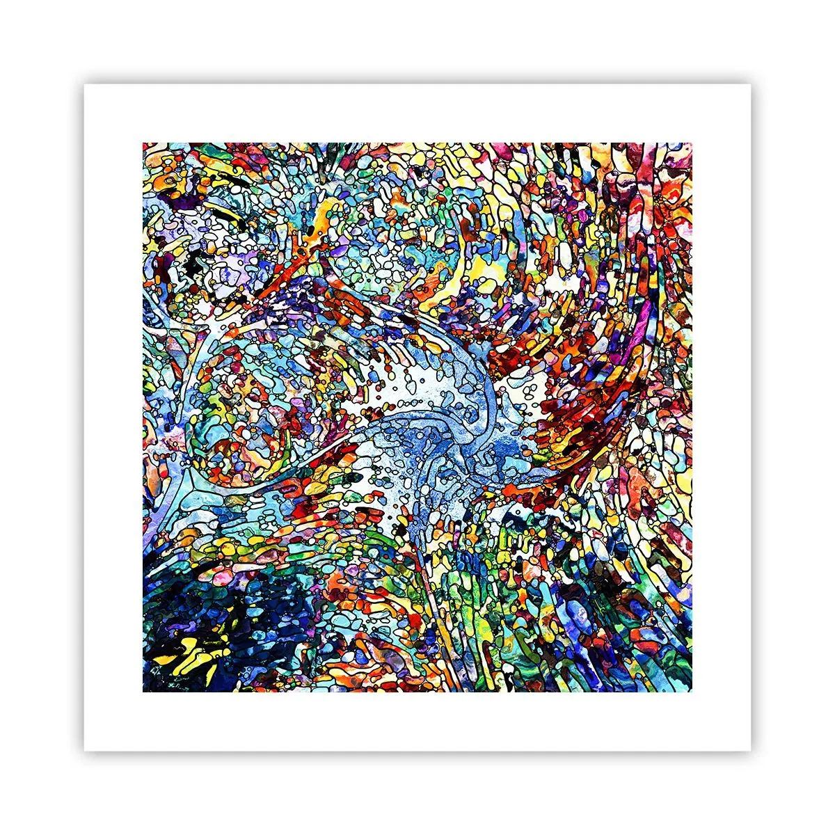 Affiche - Poster - Goutte de vitrail - 40x40 cm