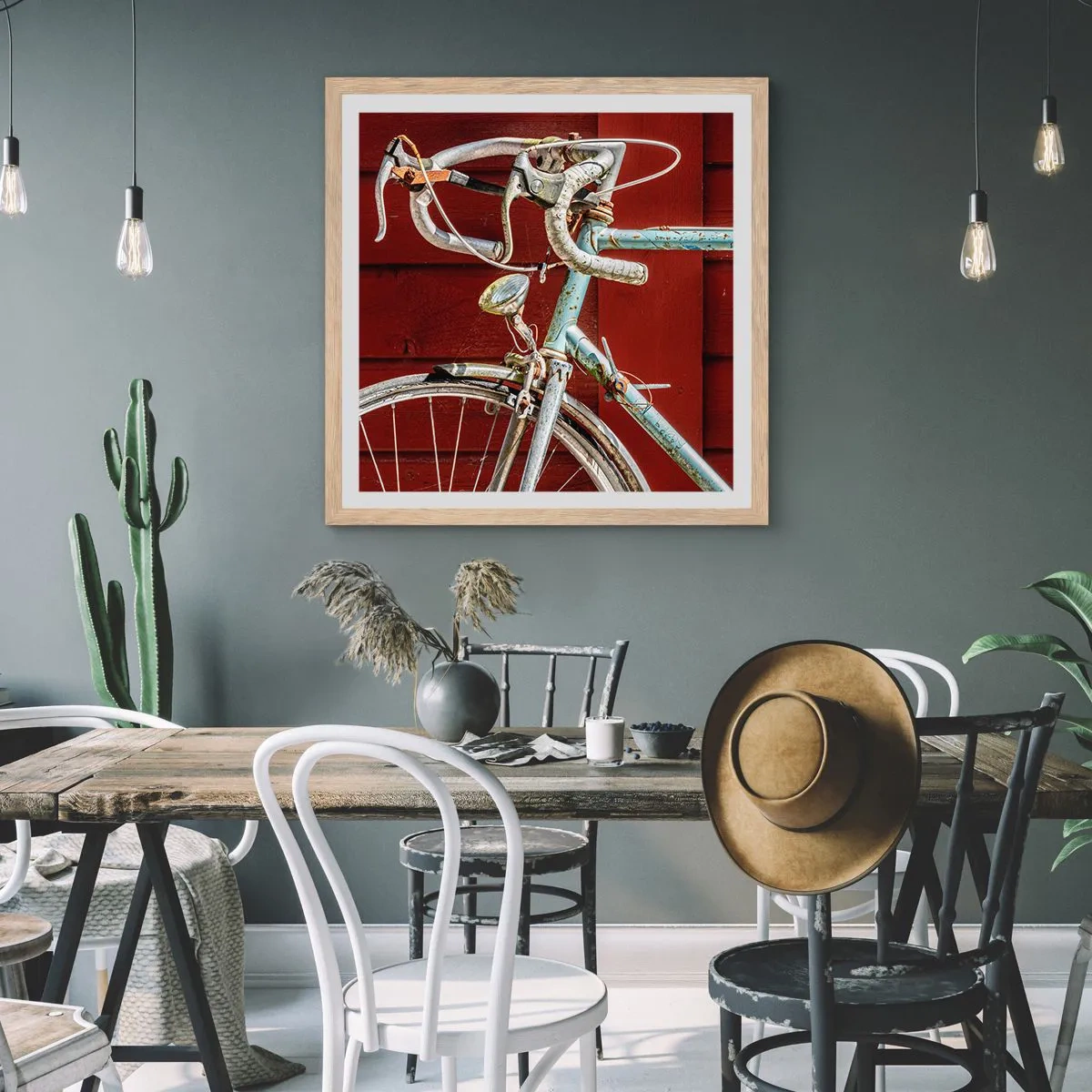 Affiche dans un chêne clair - Poster - Construit pour la victoire - 40x40 cm