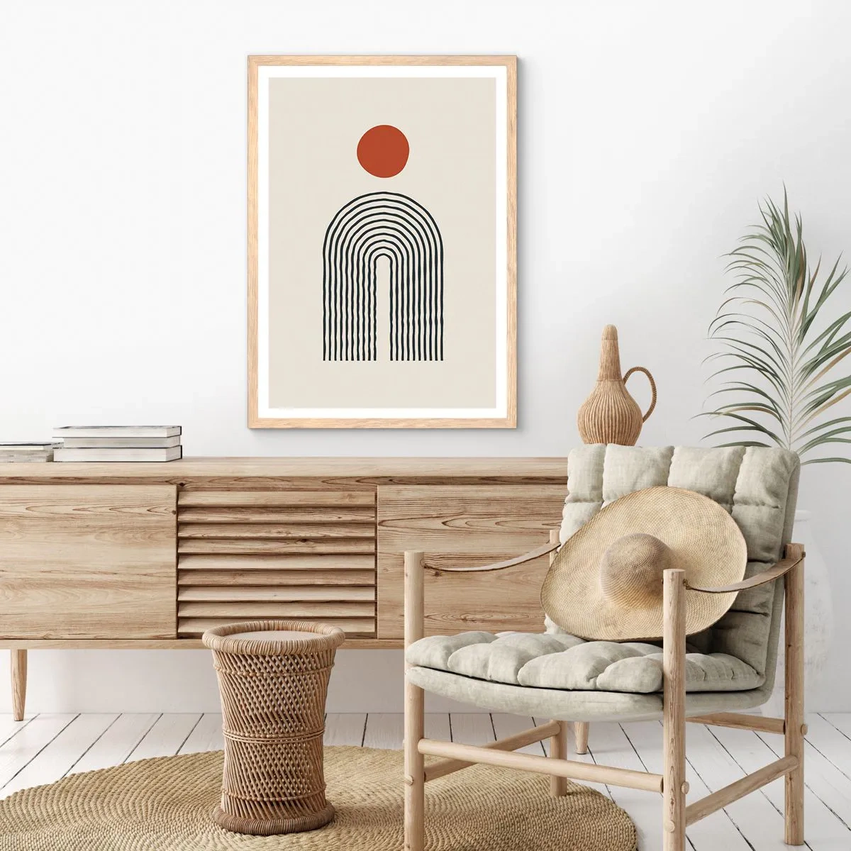 Affiche dans un chêne clair - Poster - Le magnétisme des formes et des couleurs - 70x100 cm