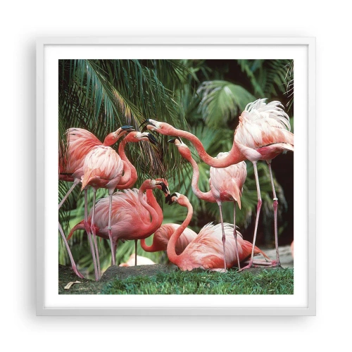 Affiche dans un cadre blanc - Poster - Potins d'après-midi - 60x60 cm