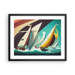 Affiche dans un cadre noir - Poster - Bonne chance avec les éléments - 50x40 cm