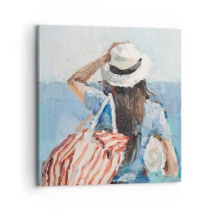 Impression sur toile - Image sur toile - Bienvenue à vos vacances - 70x70 cm