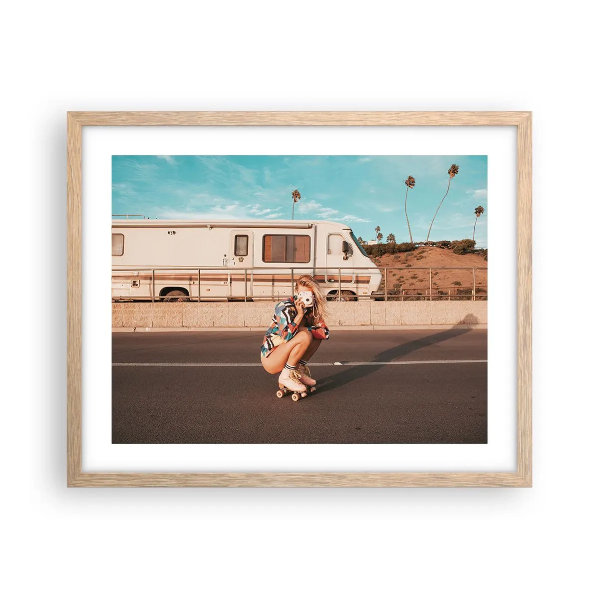 Affiche dans un chêne clair - Poster - Souriez s'il-vous-plait! - 50x40 cm