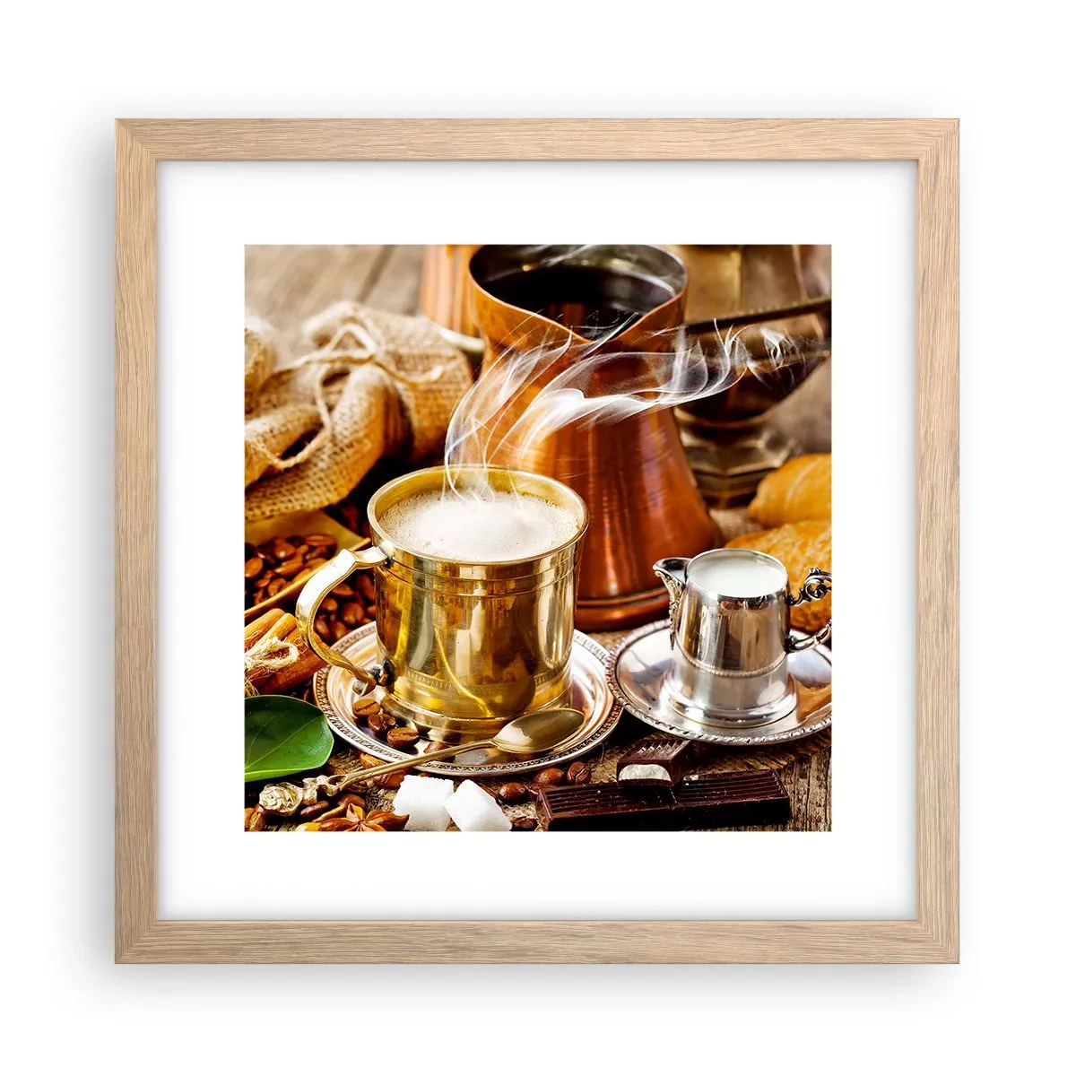 Affiche dans un chêne clair - Poster - Bonne journée! - 30x30 cm