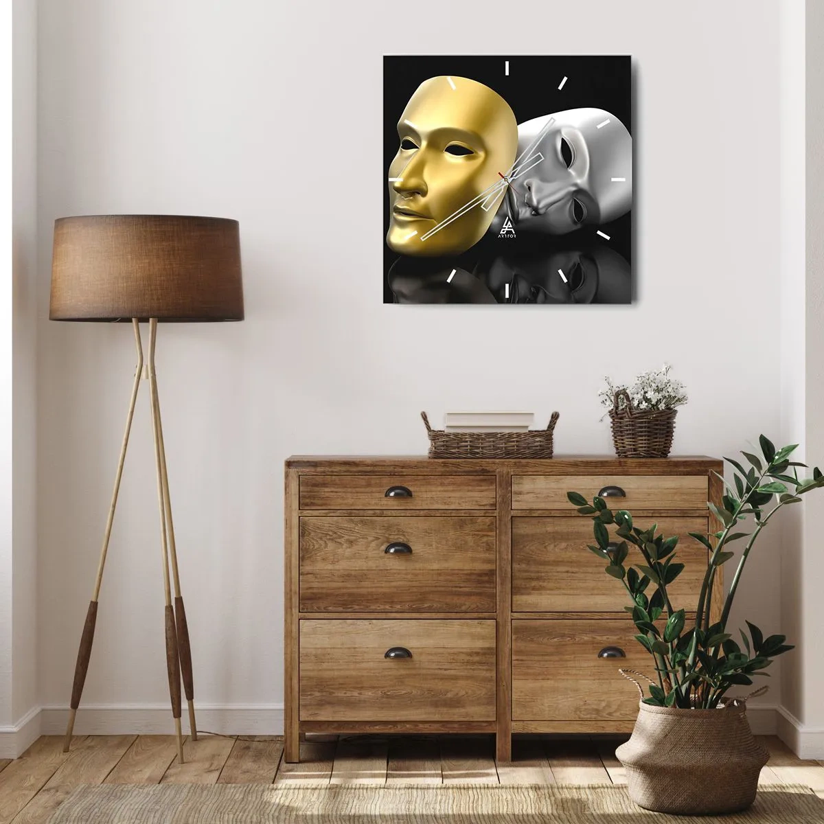 Horloge murale - Pendule murale - La vie est un théâtre - 40x40 cm