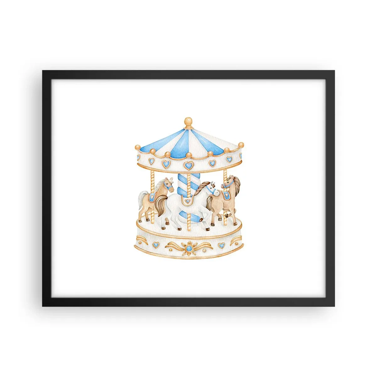 Affiche dans un cadre noir - Poster - Douce enfance - 50x40 cm