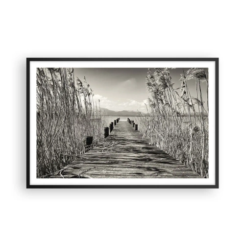 Affiche dans un cadre noir - Poster - Dans le calme de l'herbe - 91x61 cm