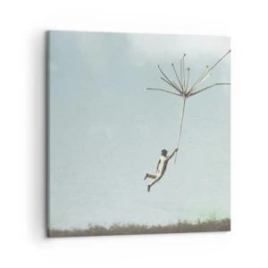 Impression sur toile - Image sur toile - Cerfs-volants, pissenlits, vent - 50x50 cm