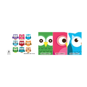 Échantillon de Papier Peint Autocollant Deluxe Sticker - C'est amusant d'être différent - Pour les enfants, Hibou, Graphique - 100x30 cm