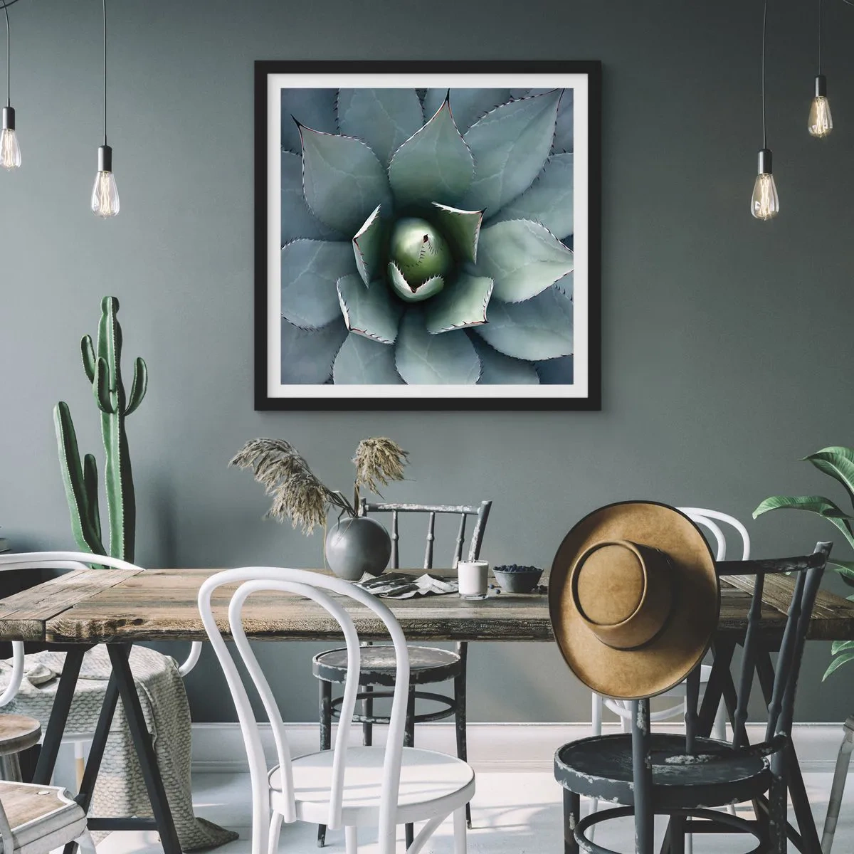 Affiche dans un cadre noir - Poster - Wabi et observe - 40x40 cm