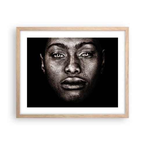 Affiche dans un chêne clair - Poster - Une larme - 50x40 cm