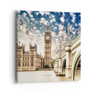 Impression sur toile - Image sur toile - Nuages ​​de plumes au-dessus de la Tamise - 40x40 cm