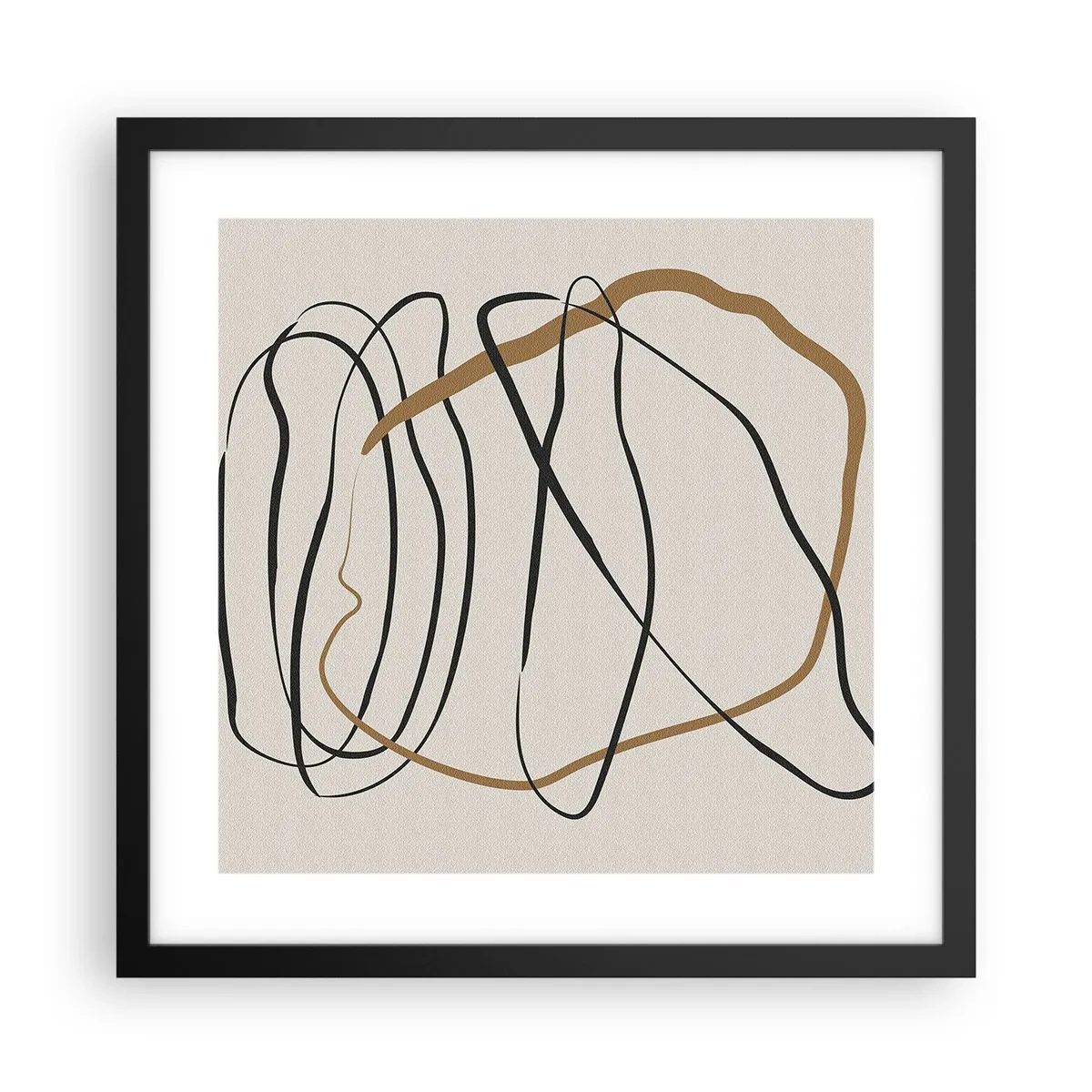 Affiche dans un cadre noir - Poster - Composition – danse en boucle - 40x40 cm