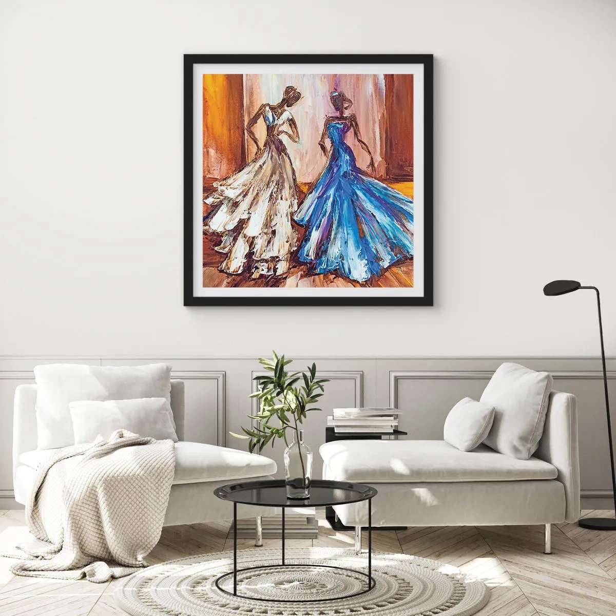 Affiche dans un cadre noir - Poster - Un duo reconnaissant - 50x50 cm