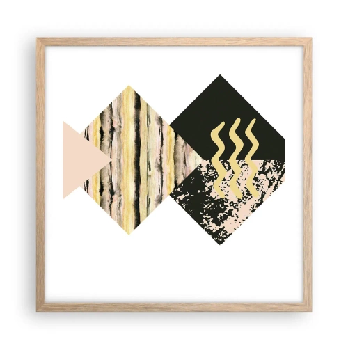 Affiche dans un chêne clair - Poster - Pas si simple - 50x50 cm