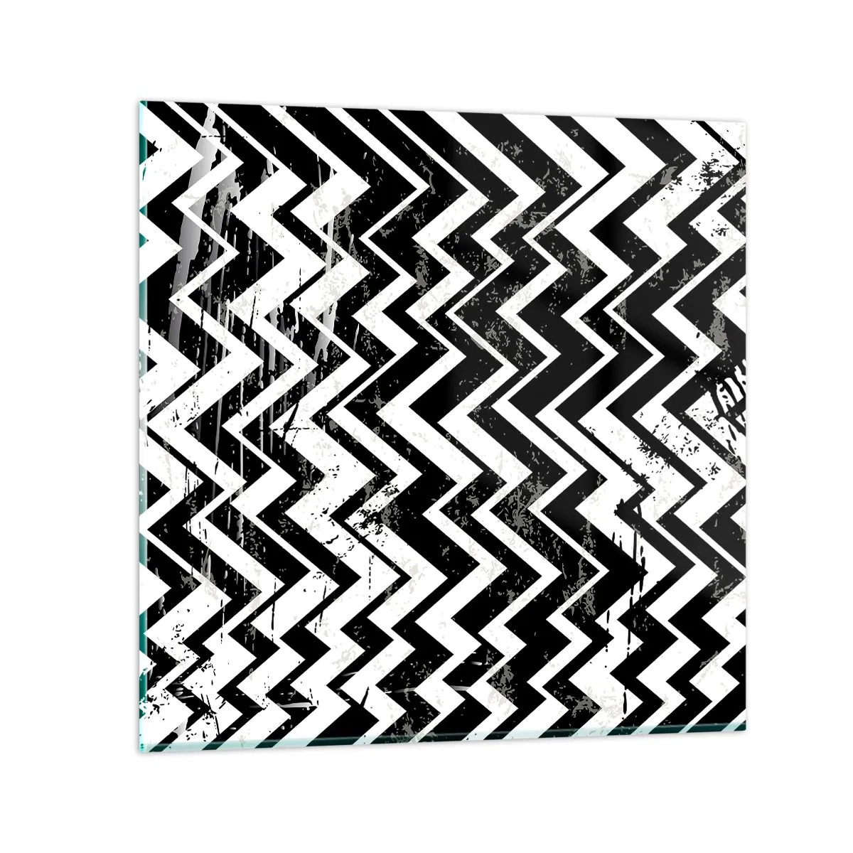 Impression sur verre - Image sur verre - Zig-blanc, zag-noir - 30x30 cm