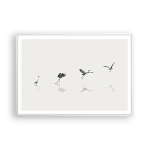 Affiche dans un cadre blanc - Poster - Quatre étapes simples - 100x70 cm