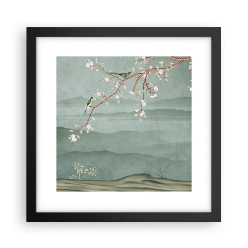 Affiche dans un cadre noir - Poster - Printemps oh c'est toi - 30x30 cm