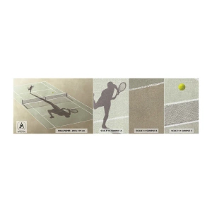 Échantillon de Papier Peint Premium Canvas - Dépassement de soi - Tennis, Tribunaux, sport - 100x30 cm