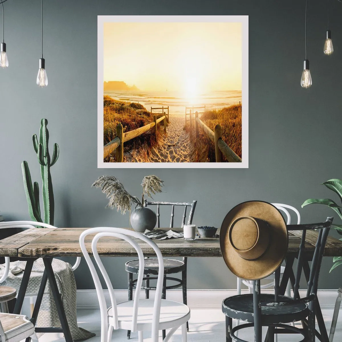 Affiche - Poster - A travers la dune, vers le soleil - 40x40 cm