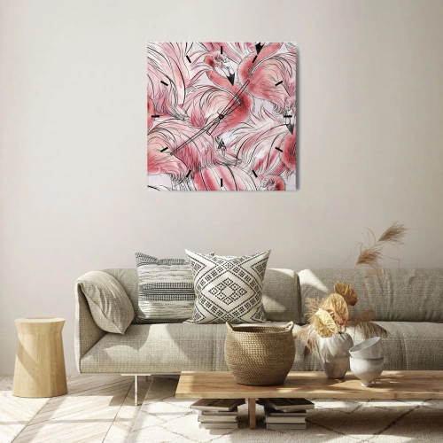 Horloge murale - Pendule murale - Oiseau corps de ballet - 40x40 cm