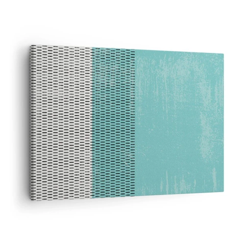 Impression sur toile - Image sur toile - Composition géométrique avec turquoise et lignes - 70x50cm - Composition équilibrée - Décoration murale moderne pour le salon et la chambre ARTTOR