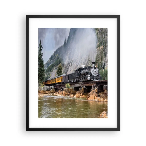 Affiche dans un cadre noir - Poster - Et lui jusqu'où? Jusqu'où? - 40x50 cm