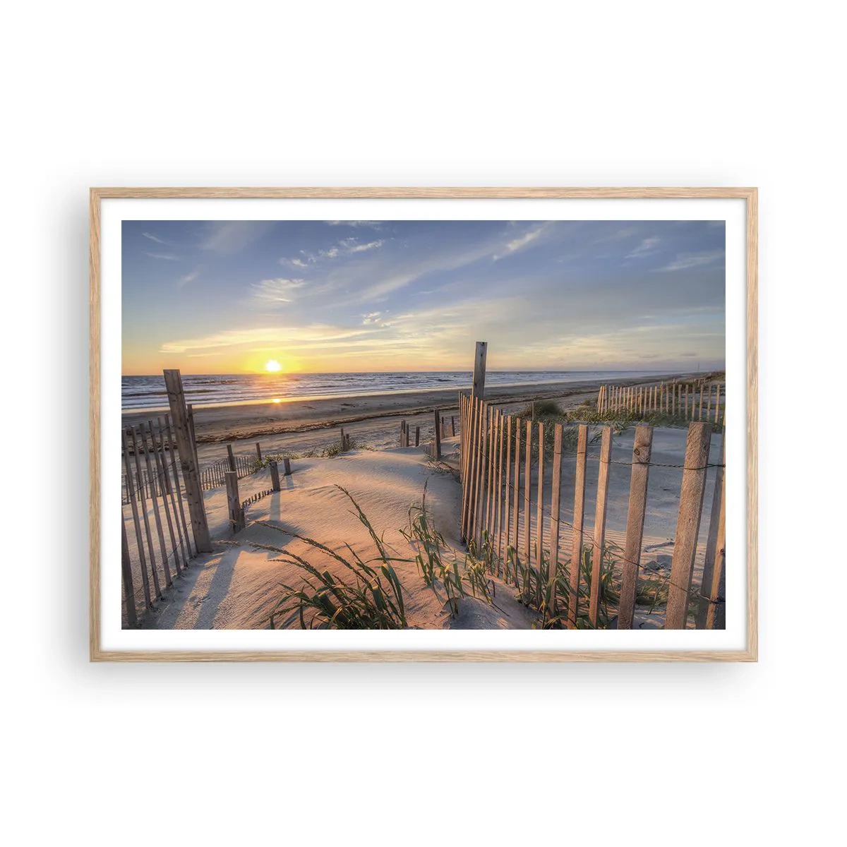 Affiche dans un chêne clair - Poster - Ombre et brillance du vent - 100x70 cm