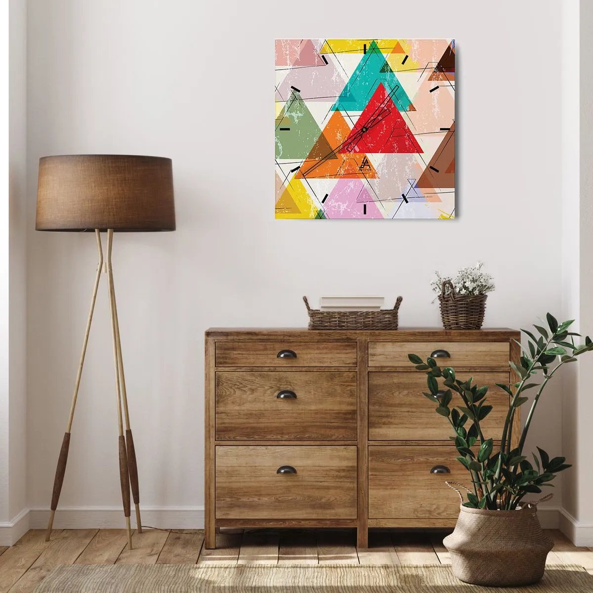 Horloge murale - Pendule murale - Trois par trois - 30x30 cm