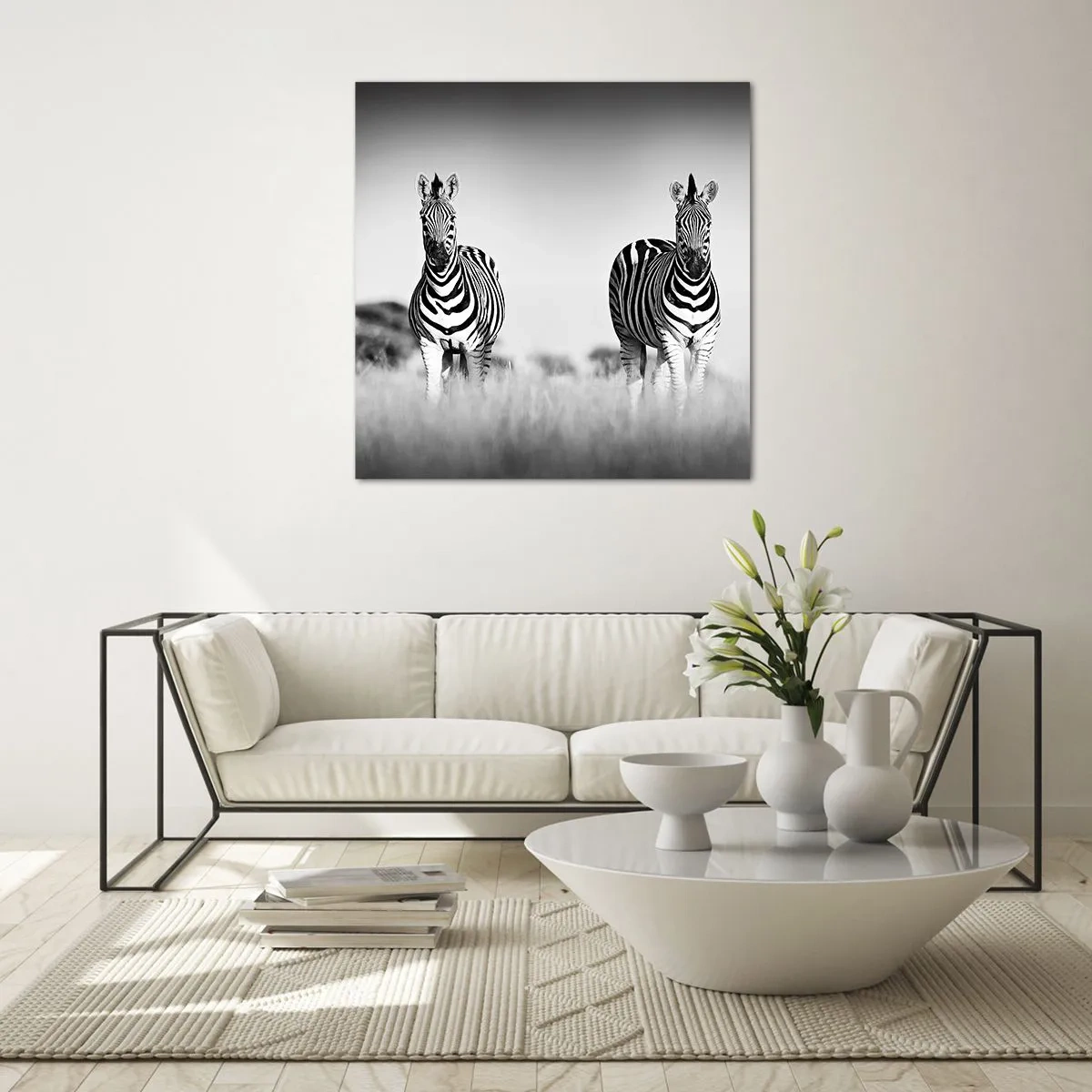 Impression sur verre - Image sur verre - Le monde est bel et bien noir et blanc - 70x70 cm