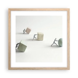 Affiche dans un chêne clair - Poster - Rien que la vie - 40x40 cm