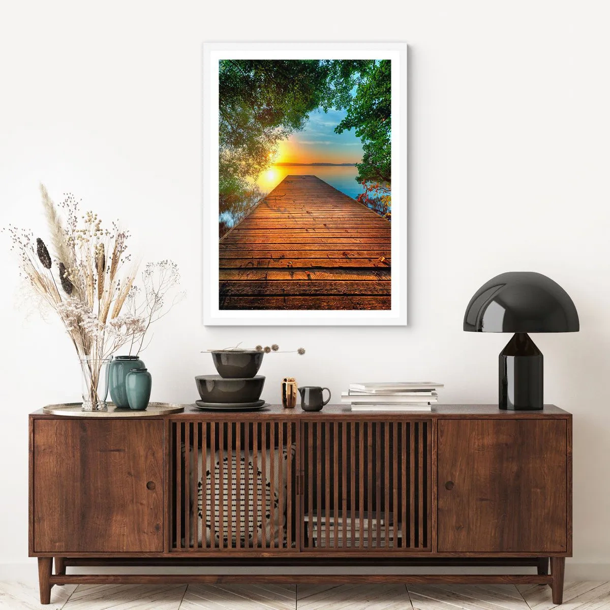 Affiche dans un cadre blanc - Poster - Prenez votre temps, asseyez-vous - 70x100 cm