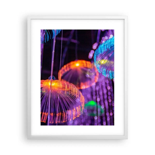 Affiche dans un cadre blanc - Poster - Fontaine lumineuse - 40x50 cm